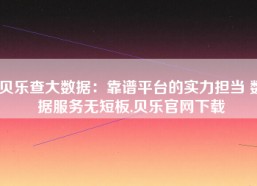 贝乐查大数据：靠谱平台的实力担当 数据服务无短板,贝乐官网下载