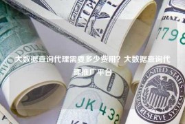 大数据查询代理需要多少费用？大数据查询代理推广平台