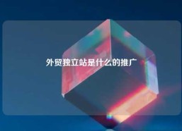 外贸独立站是什么的推广