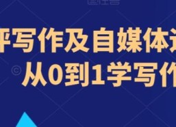 教你写小说书评写作自媒体运营教程，从0到1学写作
