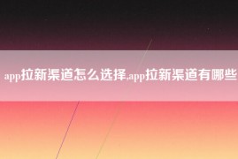 app拉新渠道怎么选择,app拉新渠道有哪些
