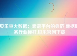 贝乐查大数据：靠谱平台的典范 数据服务行业标杆,贝乐官网下载