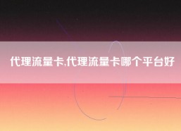 代理流量卡,代理流量卡哪个平台好