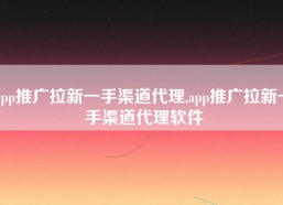 app推广拉新一手渠道代理,app推广拉新一手渠道代理软件