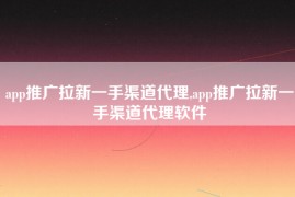 app推广拉新一手渠道代理,app推广拉新一手渠道代理软件