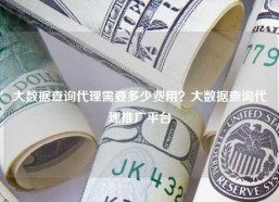 大数据查询代理需要多少费用？大数据查询代理推广平台