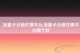 流量卡分销代理平台,流量卡分销代理平台哪个好