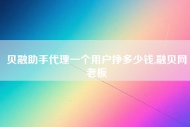 贝融助手代理一个用户挣多少钱,融贝网老板